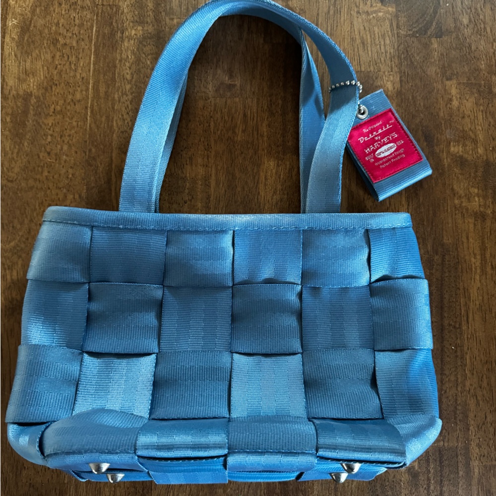 Harveys Seatbelt Bag Purse Blue Double Handled